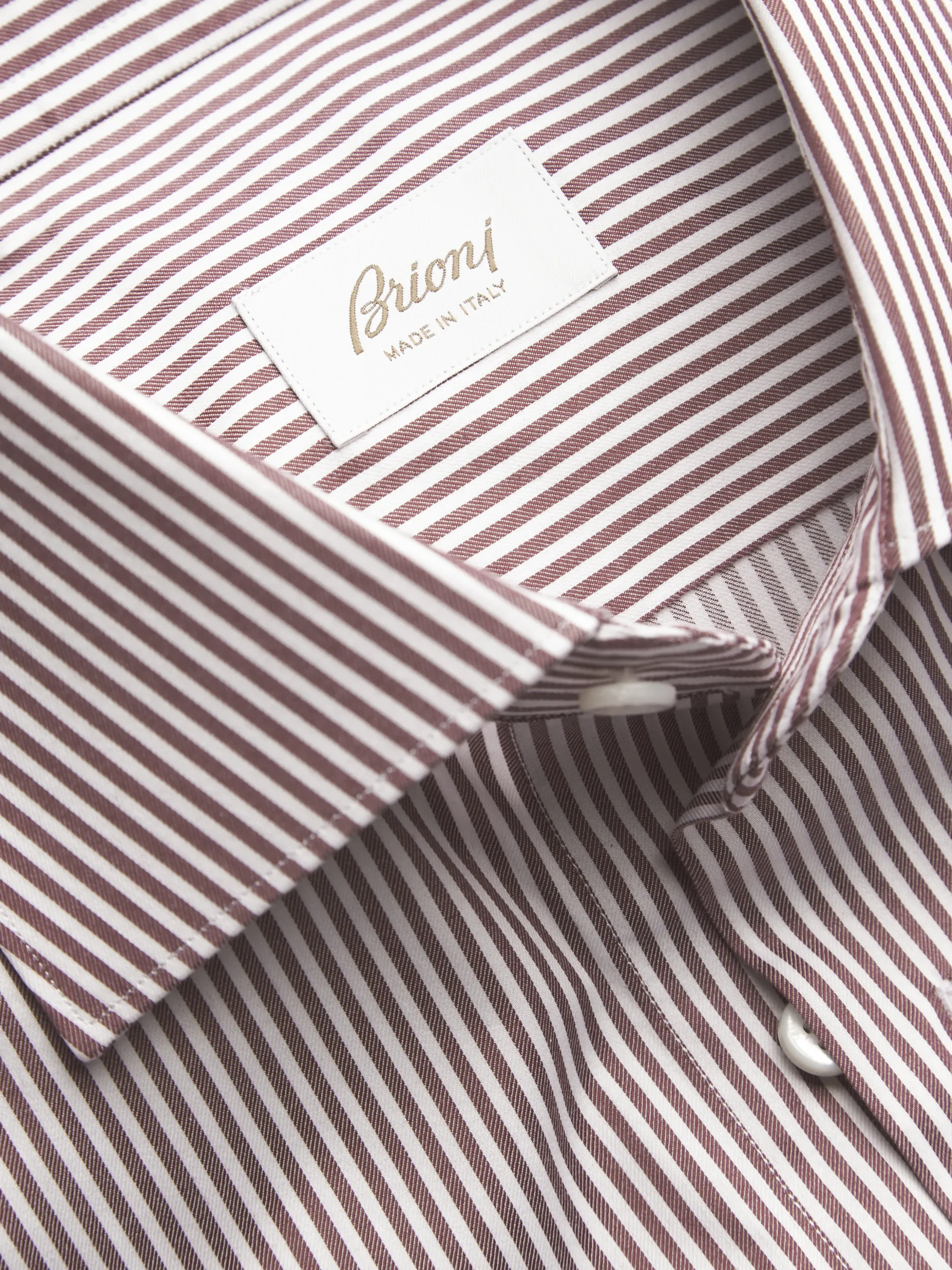White and red striped organic cotton formal shirt