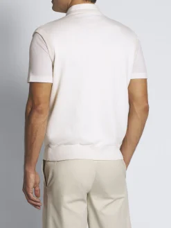 White cotton, silk and cashmere vest