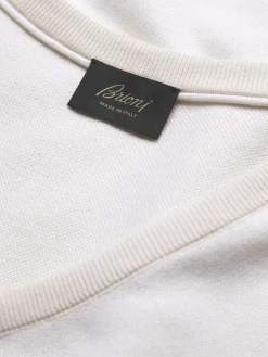 White cotton, silk and cashmere vest