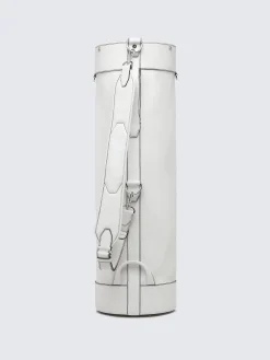 White grained leather golf club holder