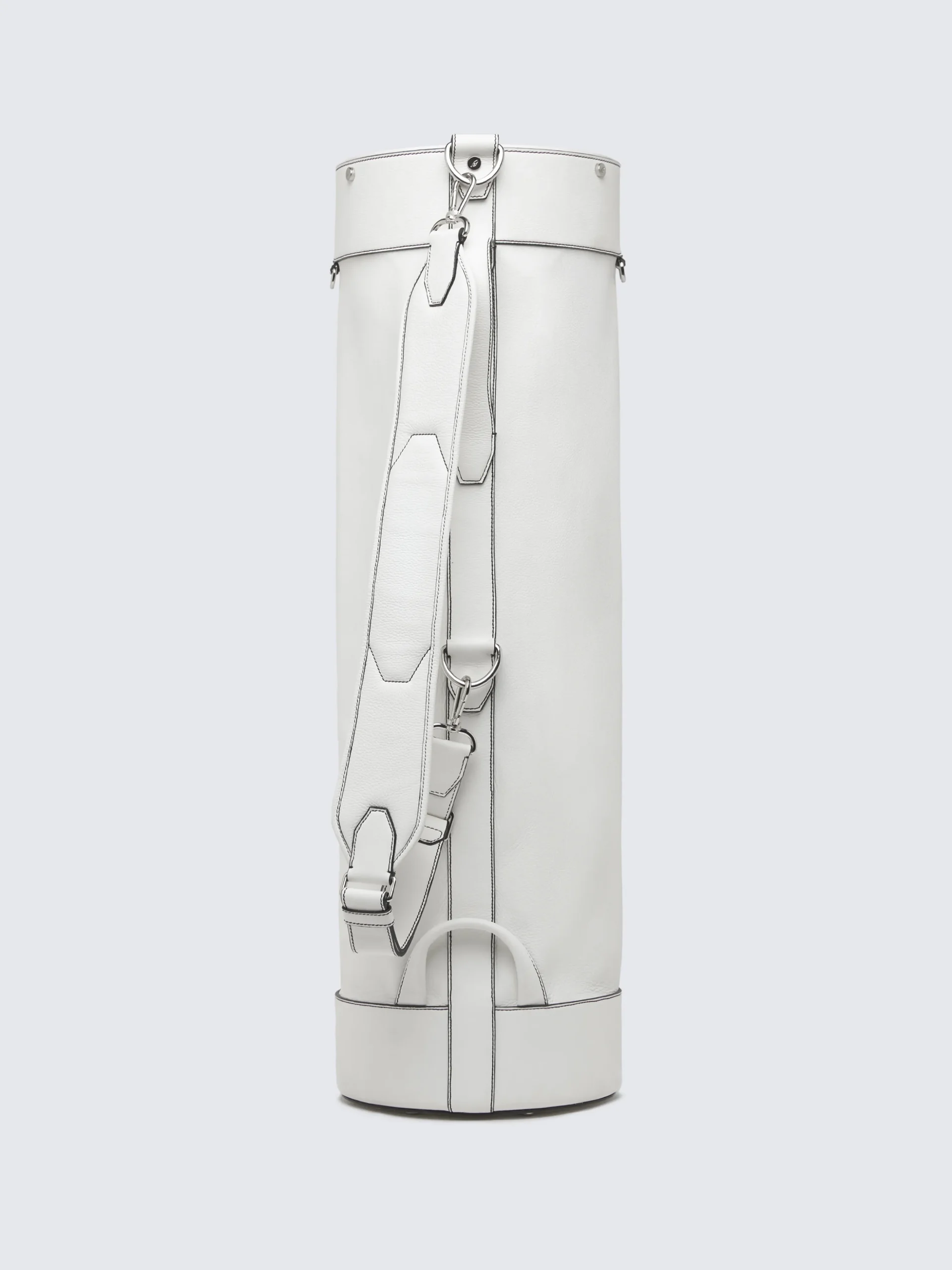 White grained leather golf club holder