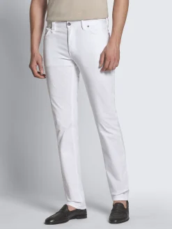 White organic cotton gabardine Meribel trousers