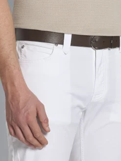 White organic cotton gabardine Meribel trousers