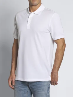 White organic cotton short-sleeved polo