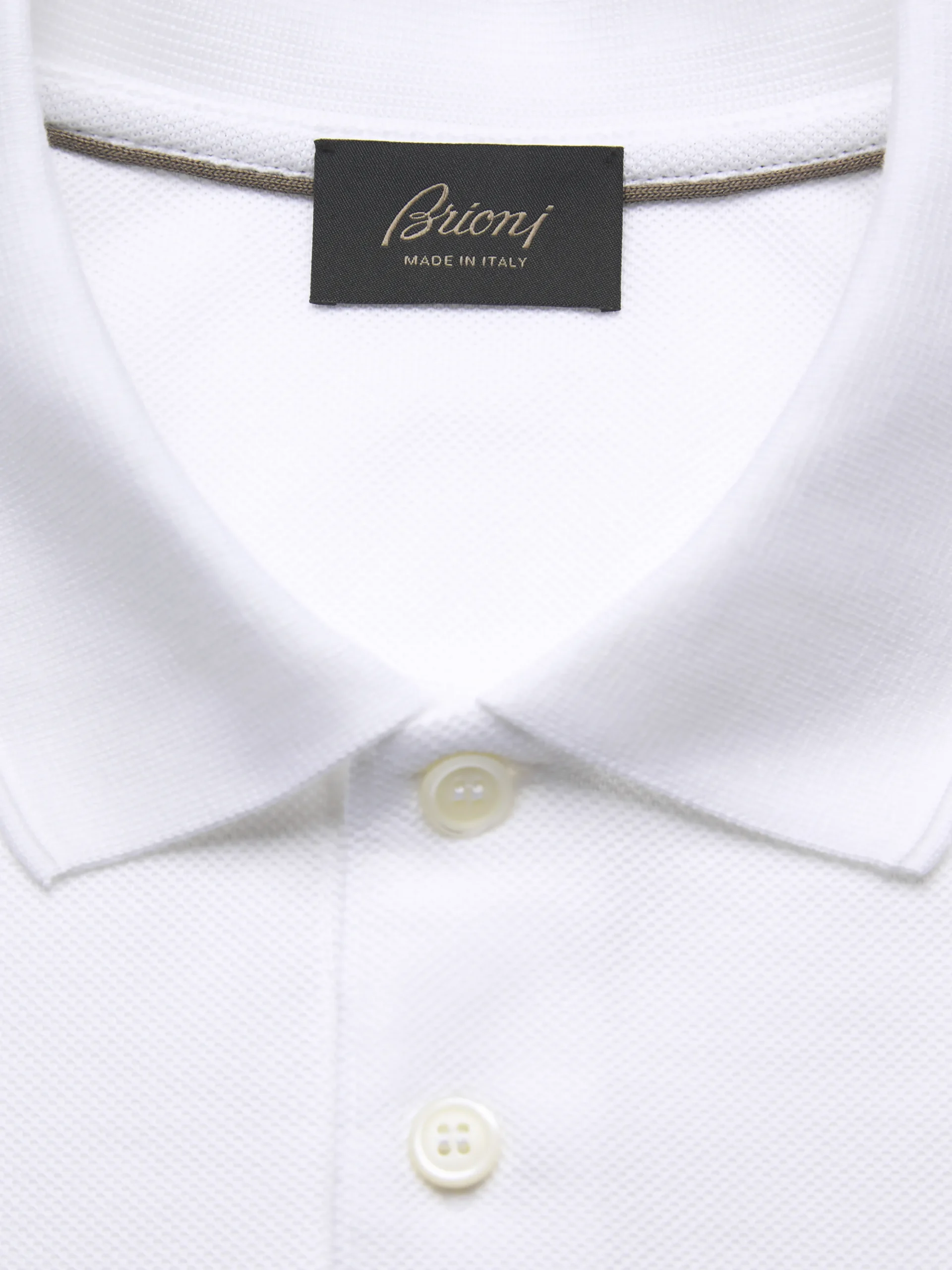 White organic cotton short-sleeved polo