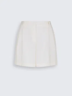 White silk cady shorts