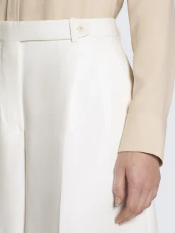 White silk cady shorts