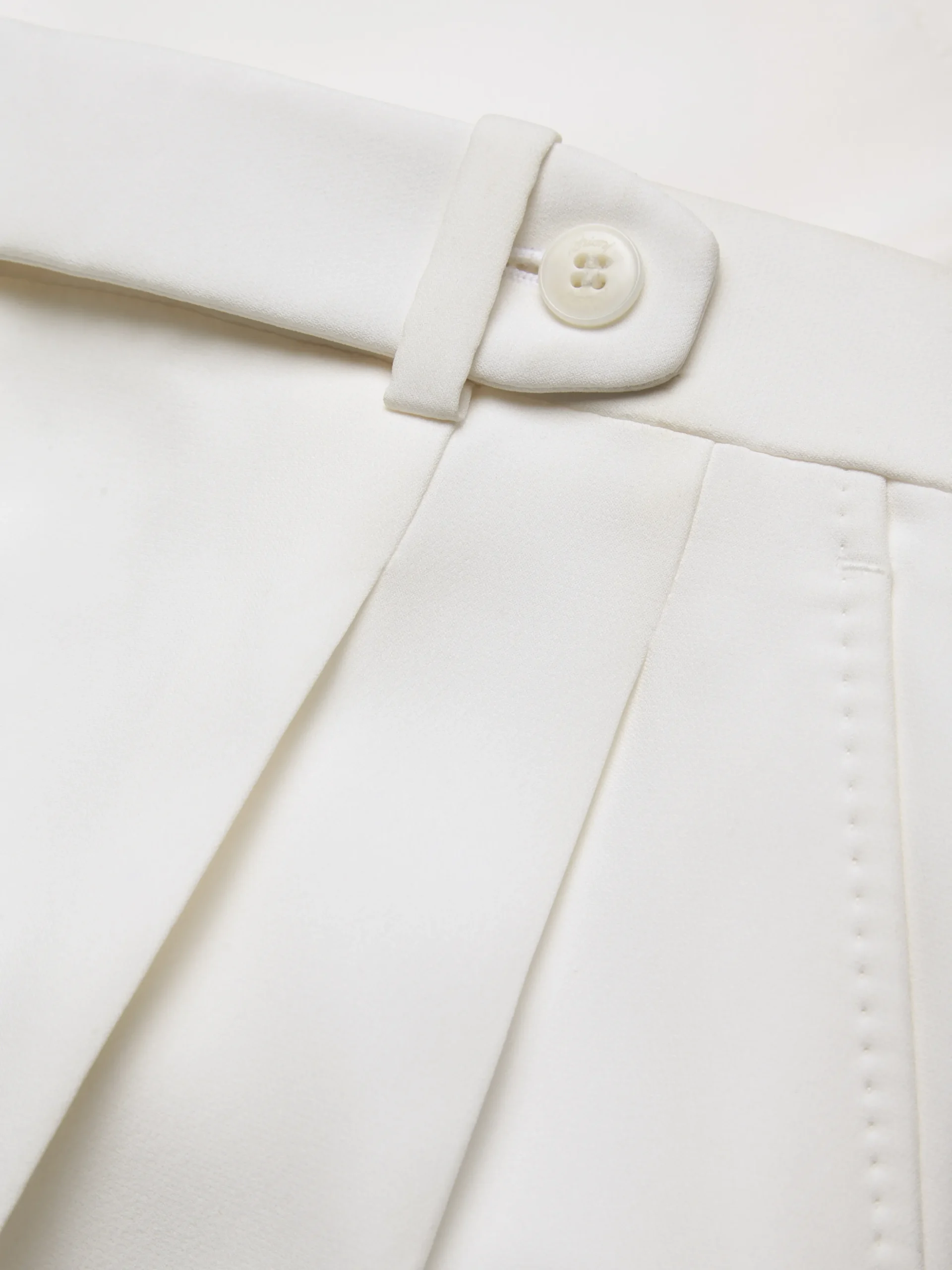 White silk cady shorts