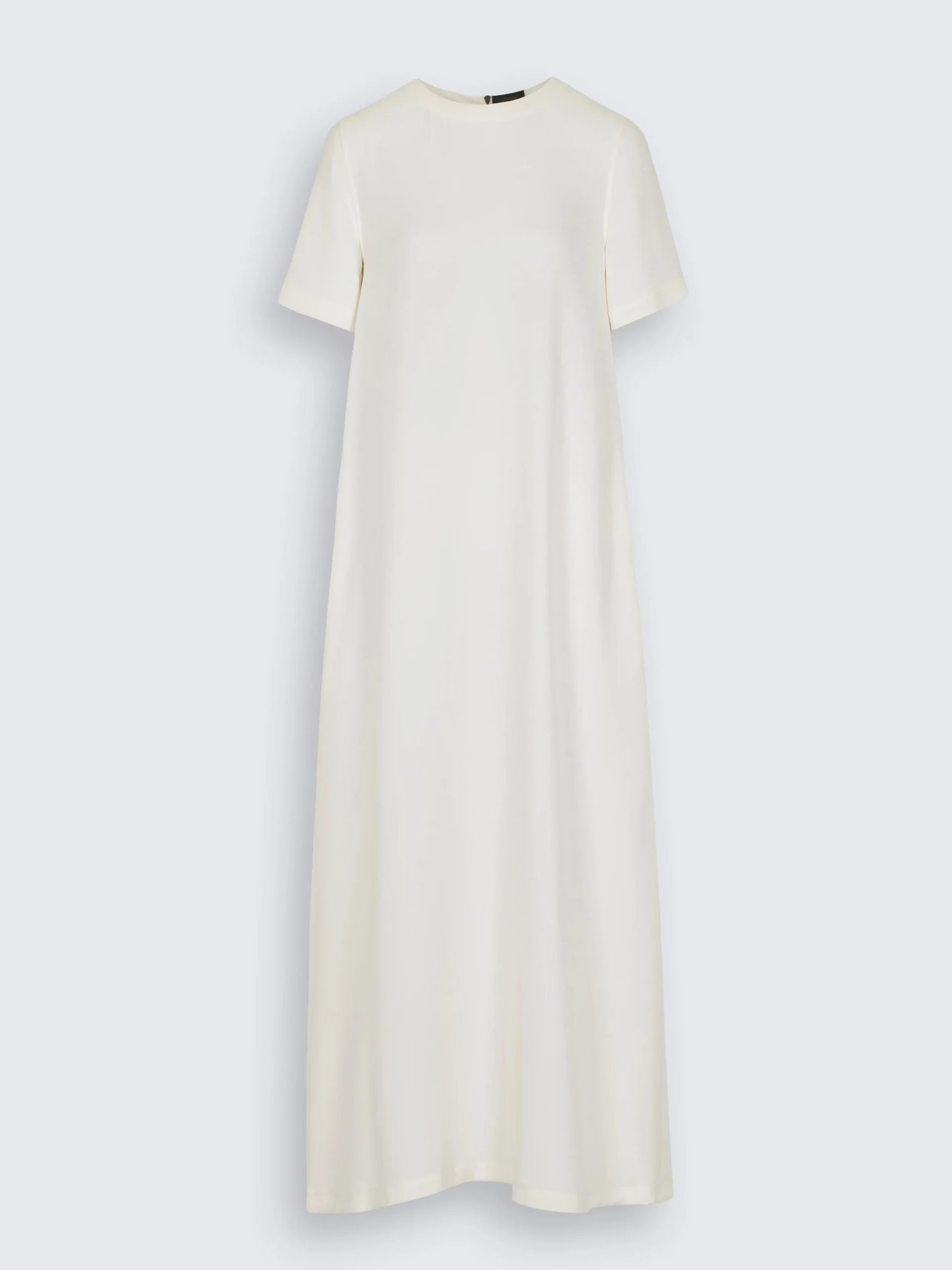 White silk cady T-shirt dress