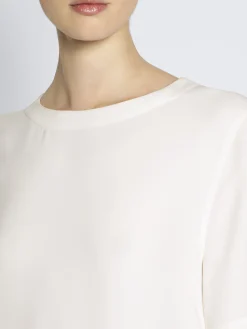 White silk cady T-shirt dress