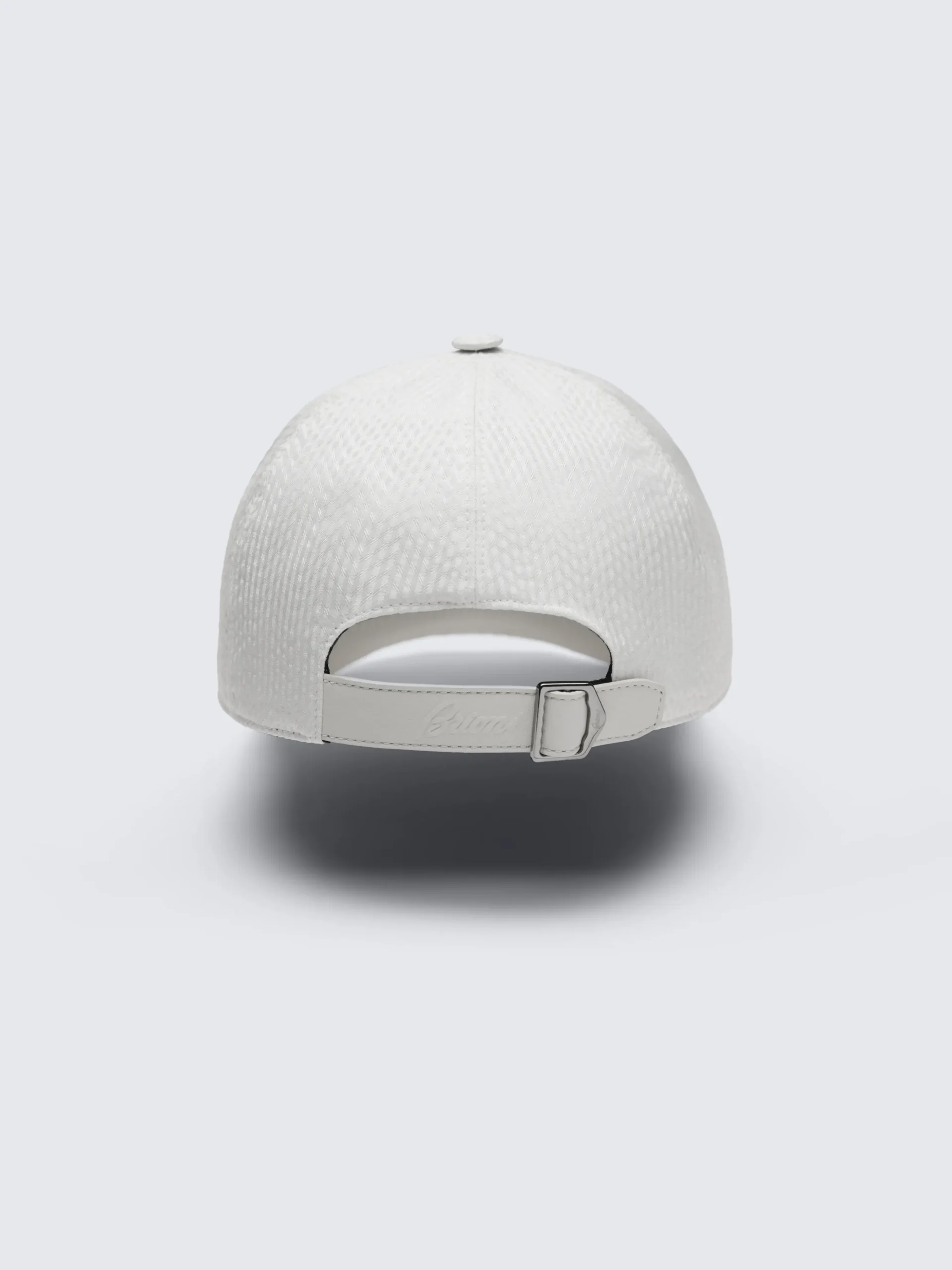 White silk seersucker baseball hat