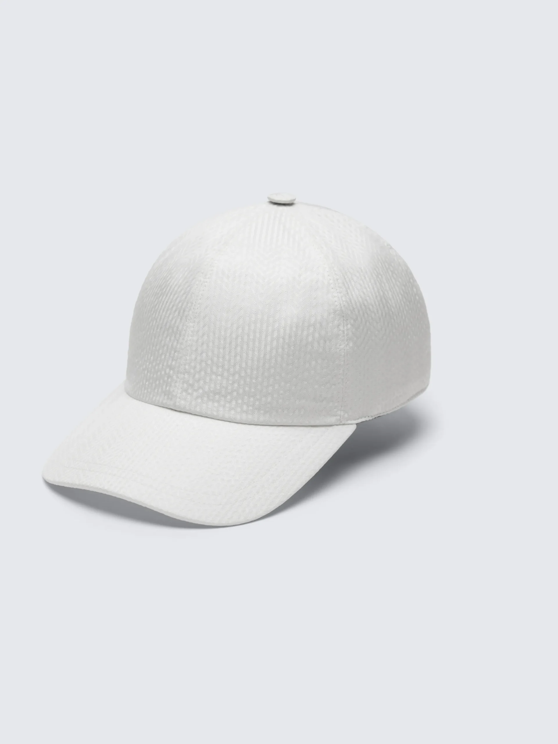 White silk seersucker baseball hat