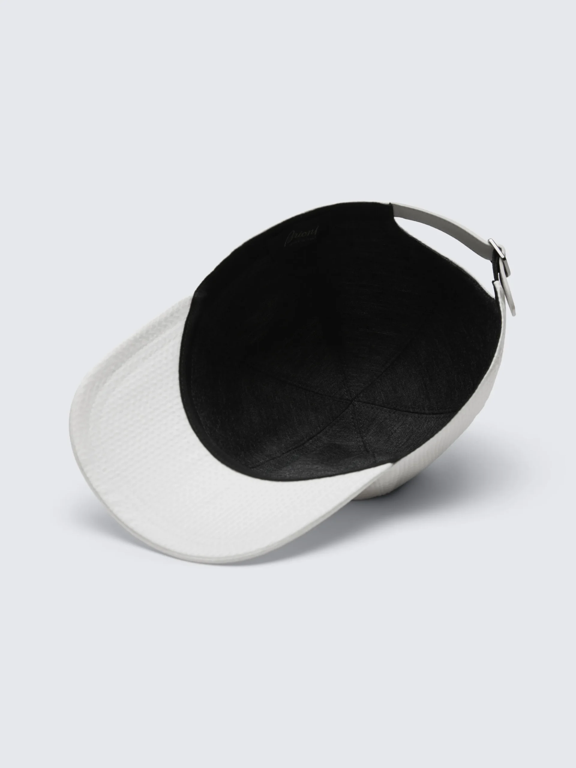 White silk seersucker baseball hat