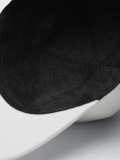 White silk seersucker baseball hat