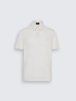 White tech wool polo