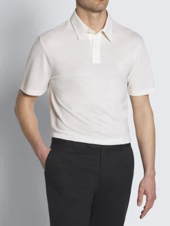 White tech wool polo
