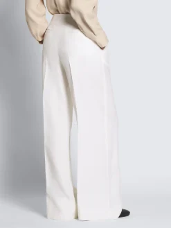 White wool and silk Camilla trousers